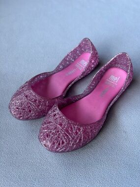Melissa + Campana ~ Zig Zag ~ Jelly Sparkle Flats ~ Girls Size 11 ~ Pink